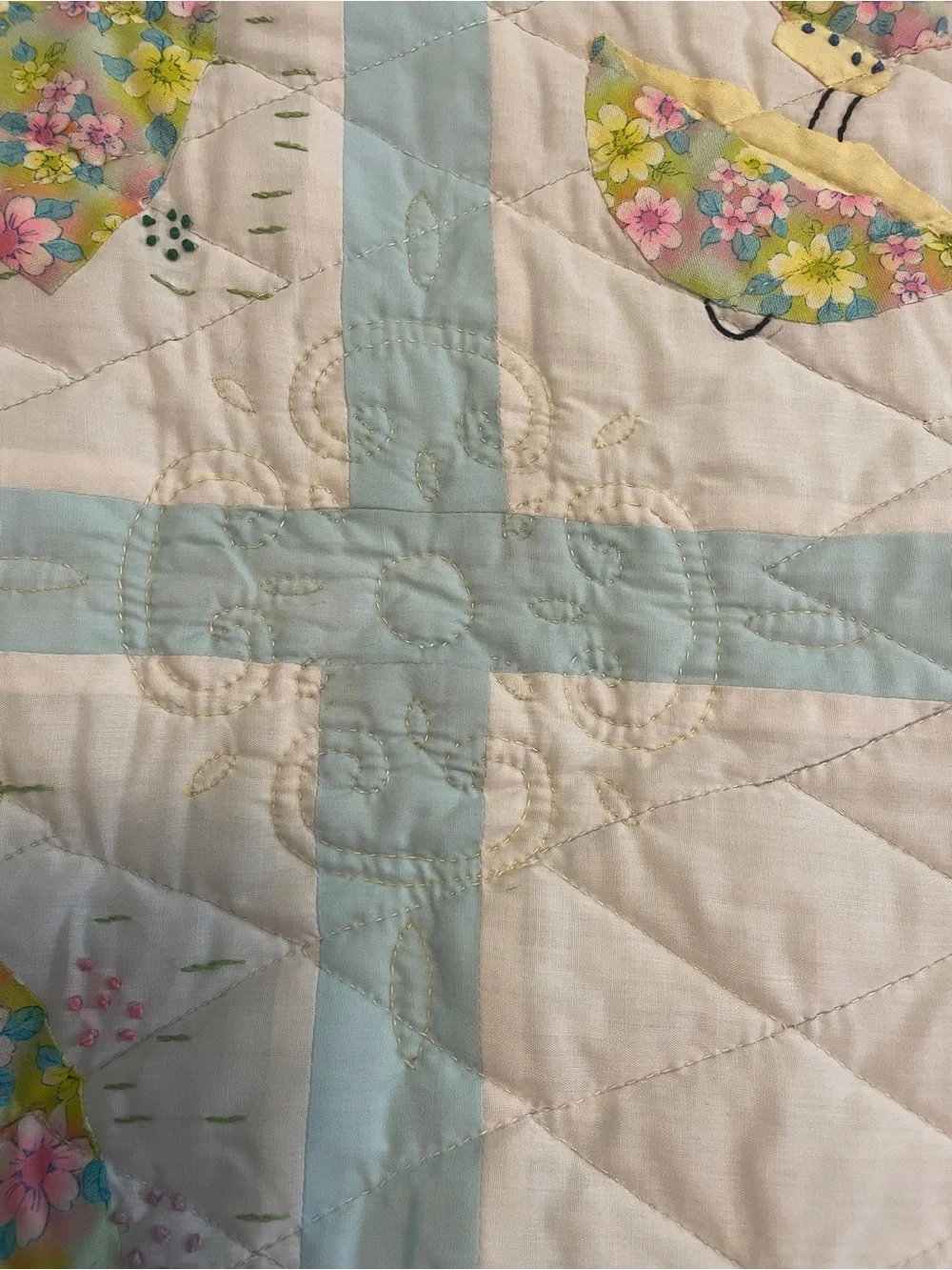 Handmade Vintage Sunbonnet Sue Appliqué Quilt